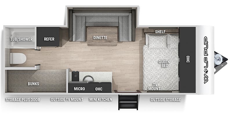 2022 FOREST RIVER WOLF PUP 17JG, , floor-plans-day image number 0